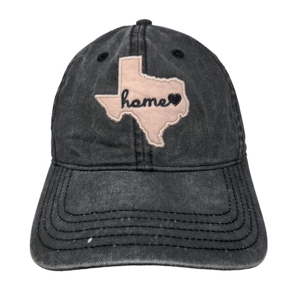 Home Texas Map Slideback Hat Gray OSFM Embroidered Adjustable 6 Panel - Picture 1 of 7